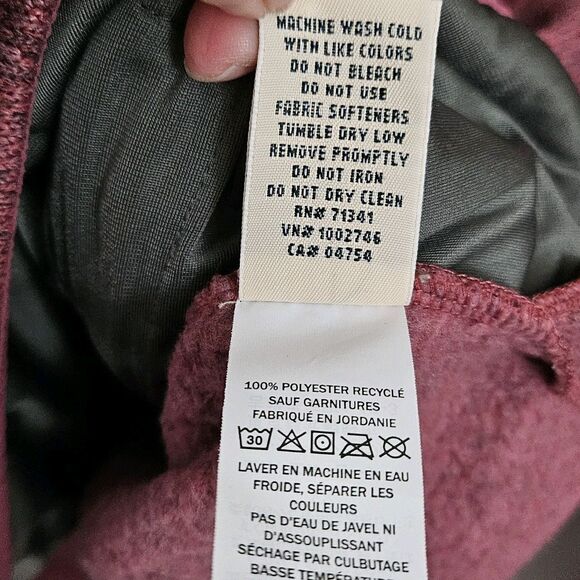 LL Bean Sweater Womens Medium Dark Plum Rose Fleece‎ Half-Zip Pullover Outdoor - Picture 6 of 10